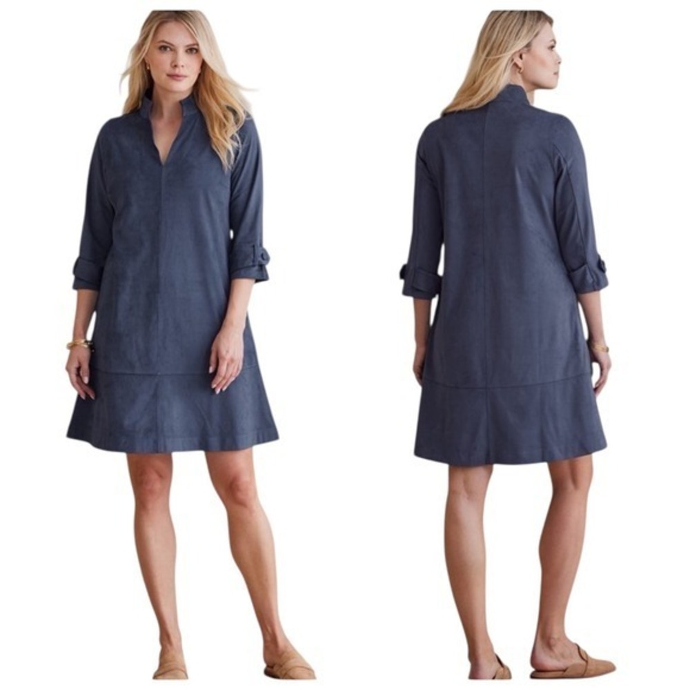 NWT Soft Surroundings Sz S Rani Faux Suede Shift Soft Chic‎ Boho Work Vacation